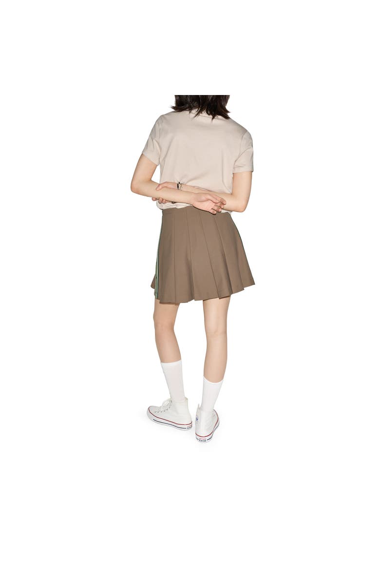 Pleated Track Skirt, Alternate, color, Taupe