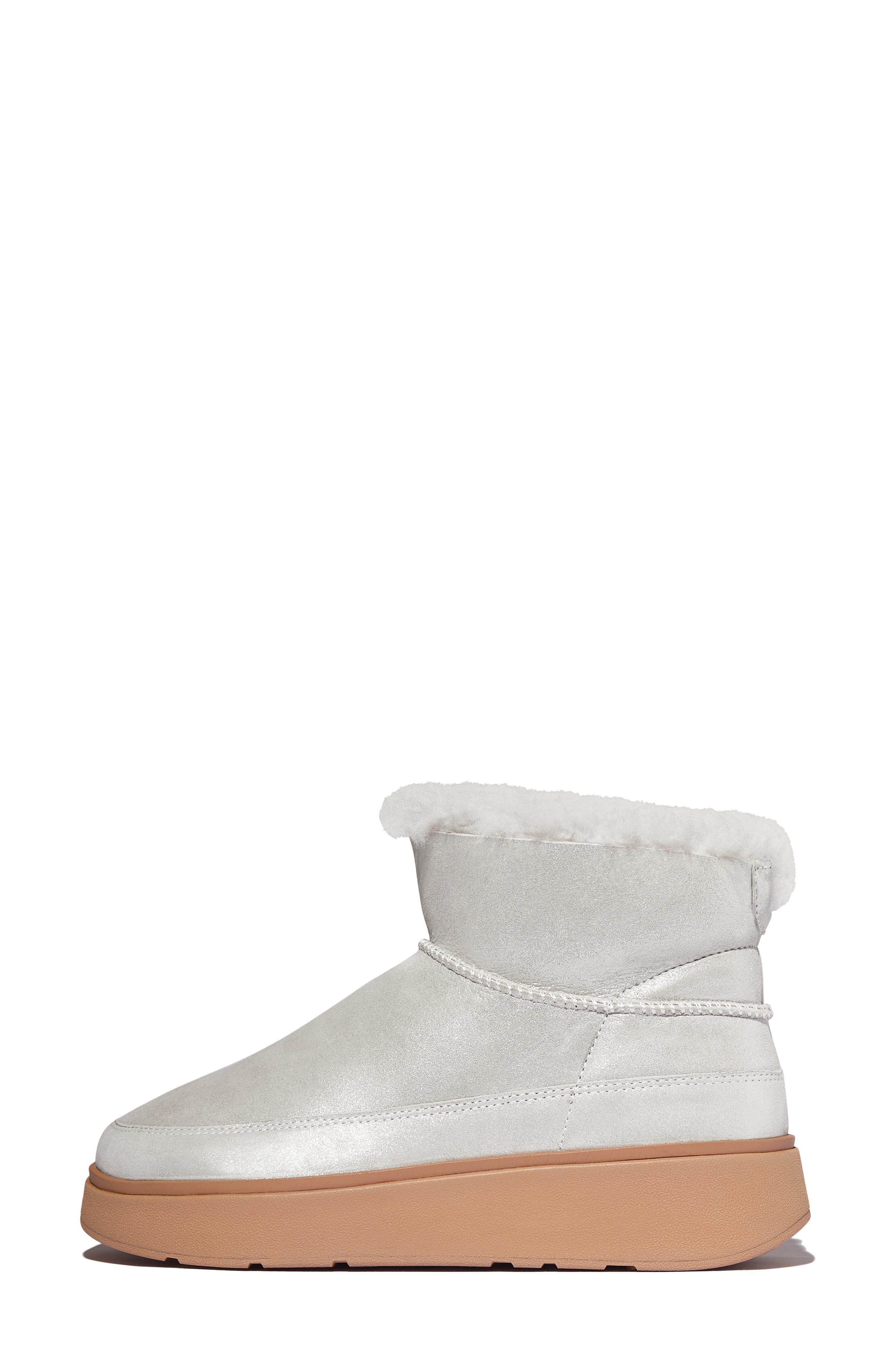 FitFlop Gen Fleece Ultra Mini Bootie, Alternate, color, Silver