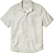Marine Layer Classic Leaf Print Short Sleeve Stretch Cotton Selvage Button-Up Shirt