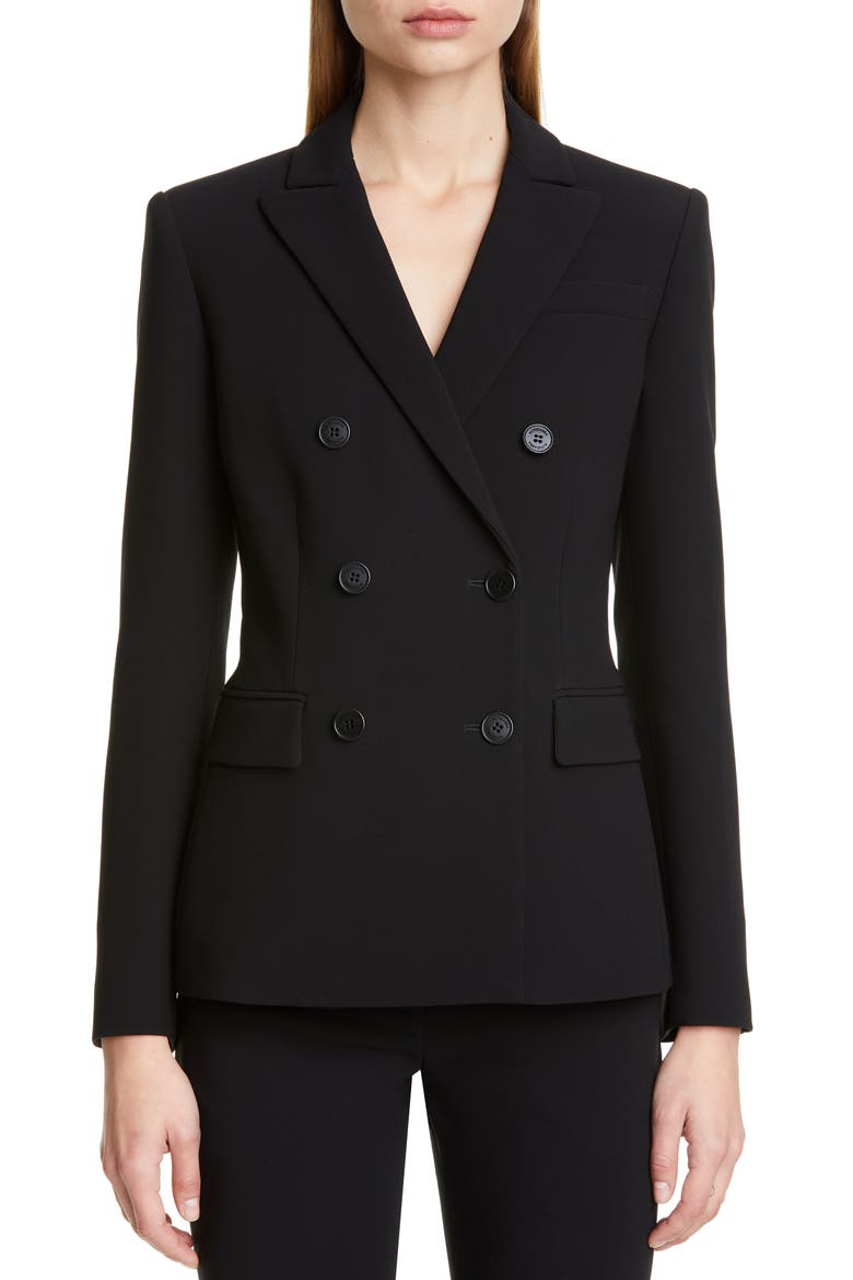 Double Breasted Jacket, Alternate, color, BLACK