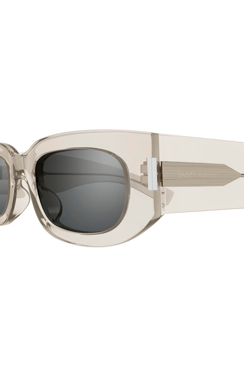 Saint Laurent 51mm Rectangular Sunglasses, Alternate, color, Beige