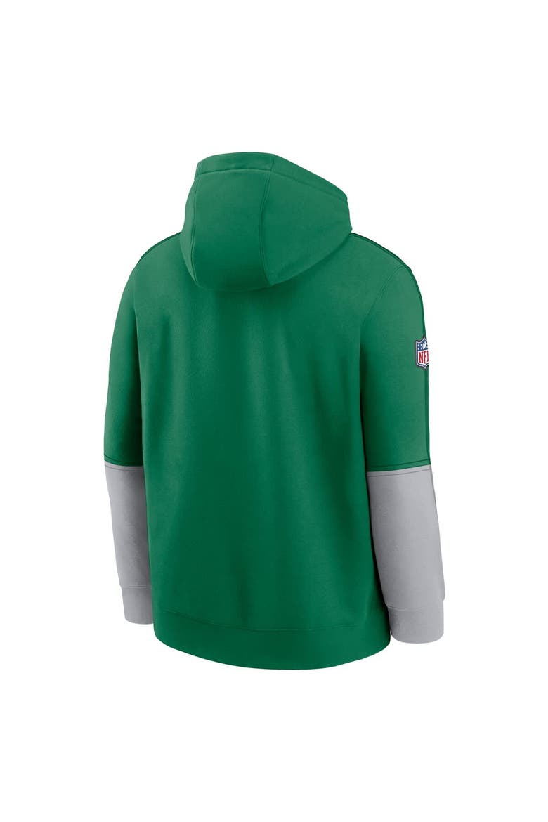Men's Nike Kelly Green Philadelphia Eagles  Throwback Logo Club Tri-Blend Pullover Hoodie, Alternate, color, Kelly Green