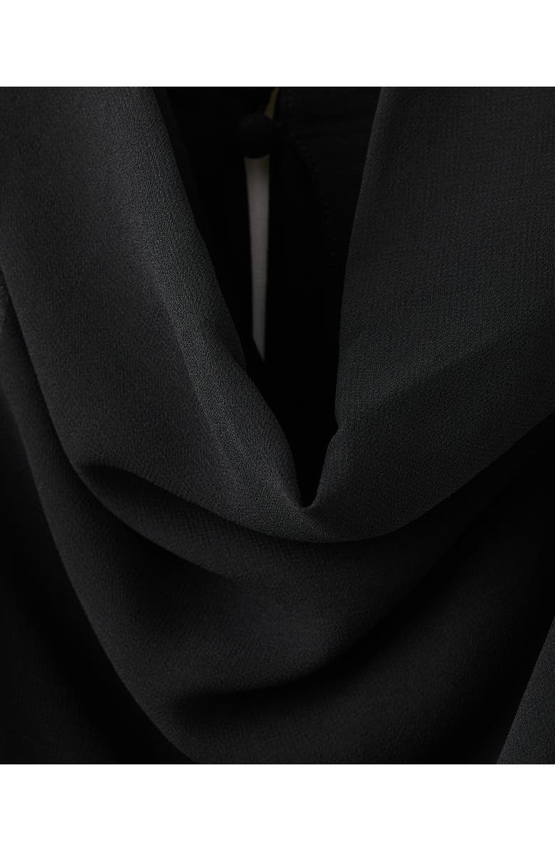 MANGO Tie Neck Minidress, Alternate, color, Black