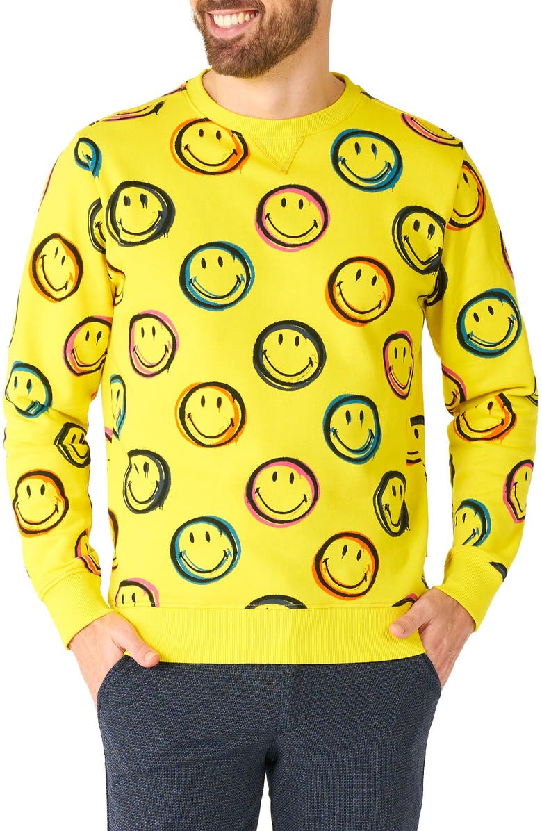 OppoSuits Smiley Smudge Graphic Sweatshirt, Main, color, 