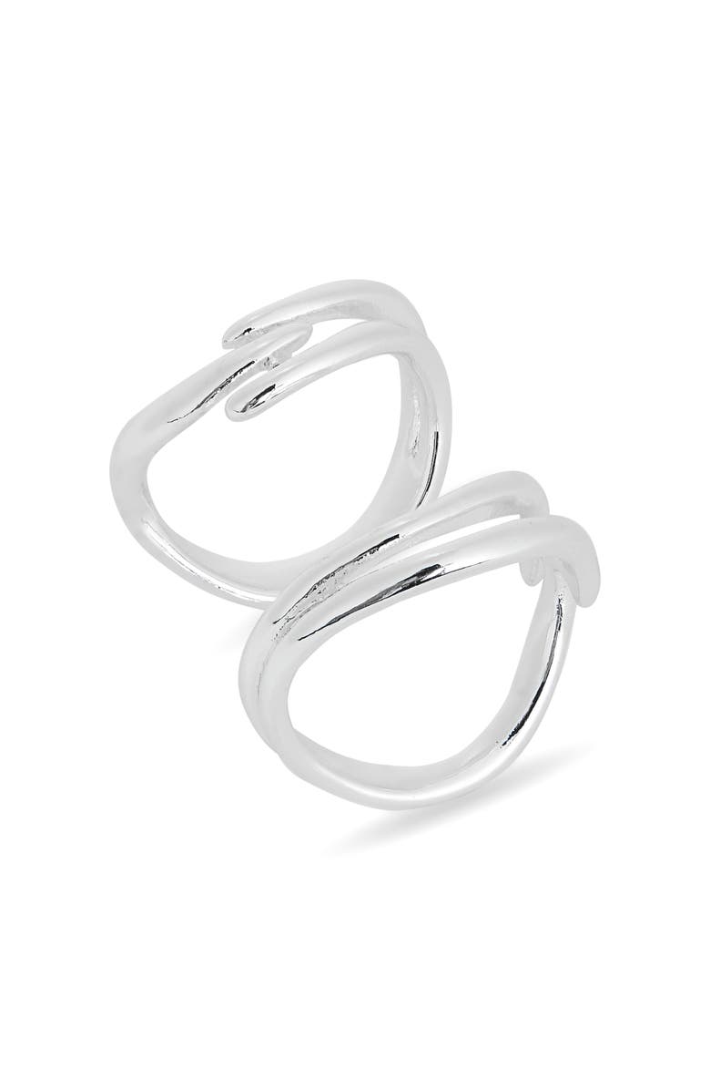Leith Set of 2 Assorted Stacked Rings, Main, color, Silver