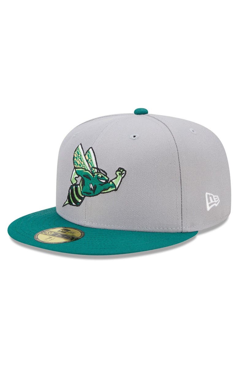 New Era Men's New Era Gray/Green Augusta GreenJackets Marvel x Minor League 59FIFTY Fitted Hat, Main, color, Gray