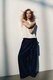 H&M Tie-detail Denim Pants
