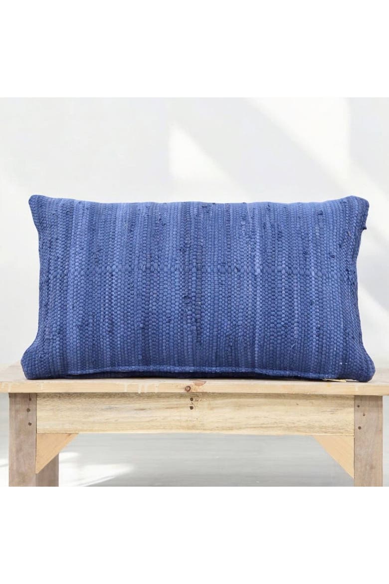 Chindi Lumbar Pillow - Cover + Insert, Alternate, color, Marine