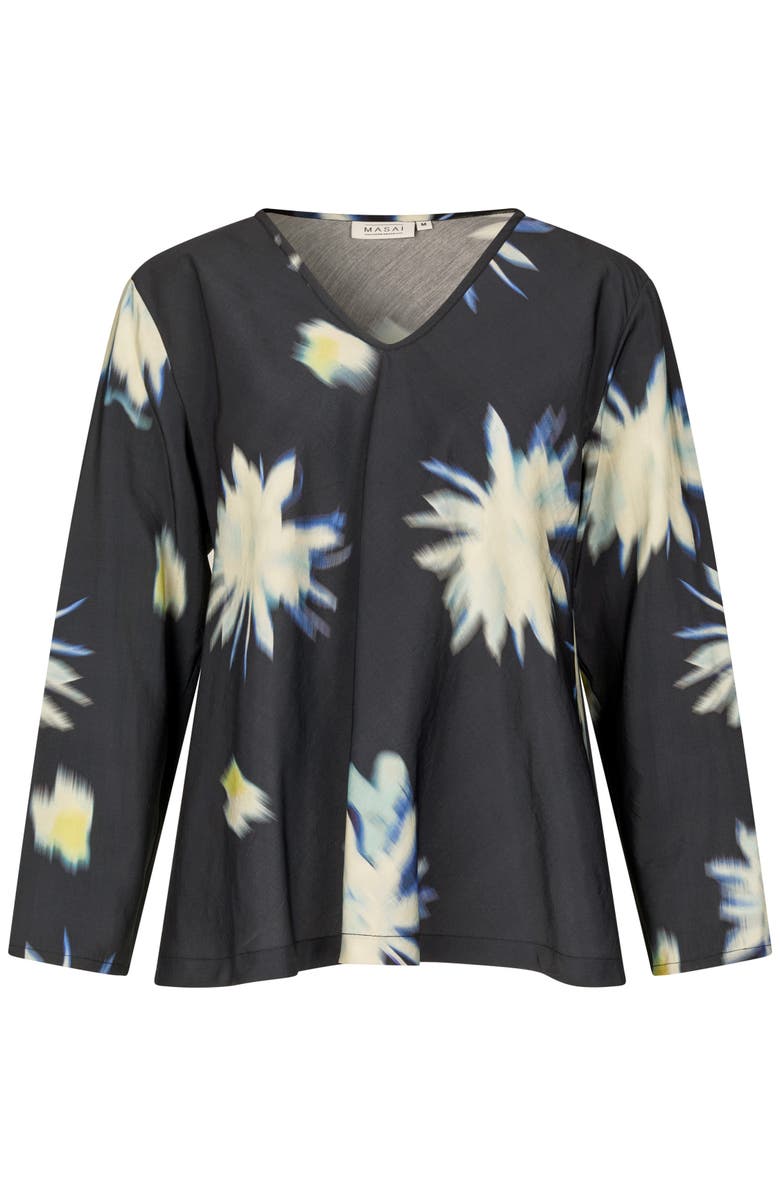 Masai Copenhagen Kala Long Sleeve V-Neck Blouse, Alternate, color, Muted Lime