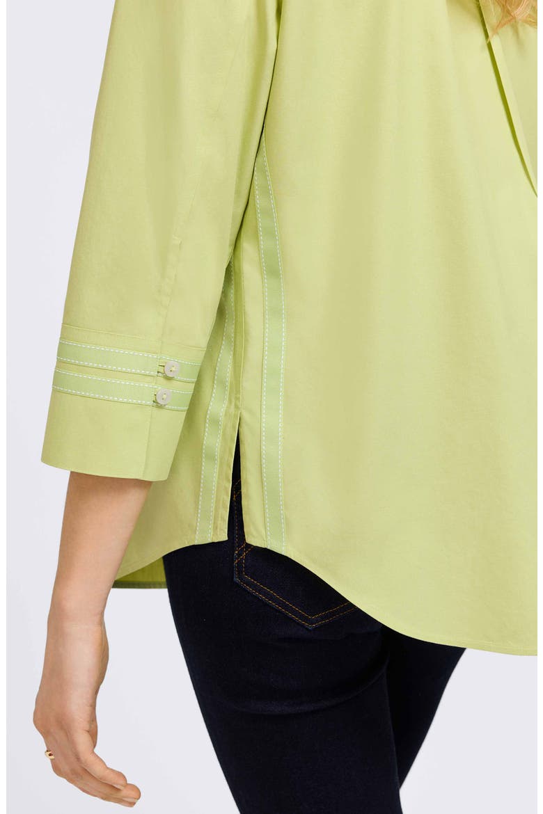 Brooke Grosgrain Trim Button-Up Shirt, Alternate, color, PISTACHIO