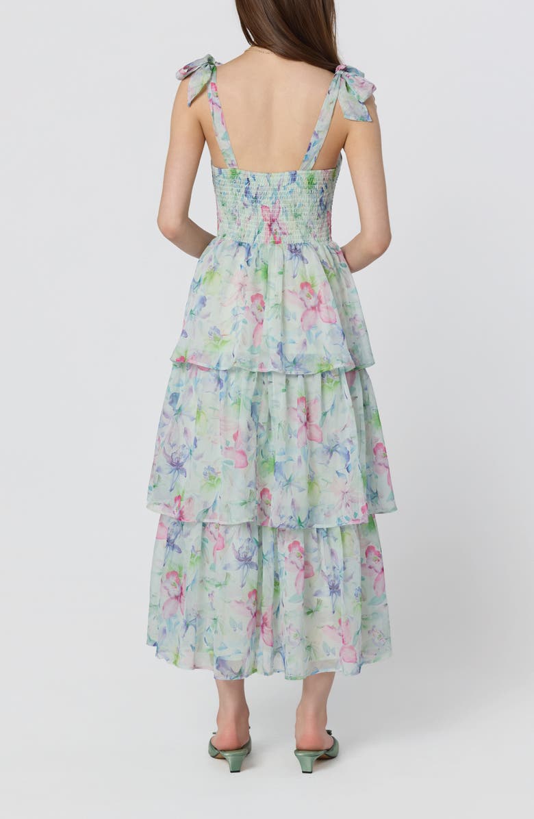 ASTR the Label Tiered Tie Strap Sundress, Alternate, color, Mint Multi Floral