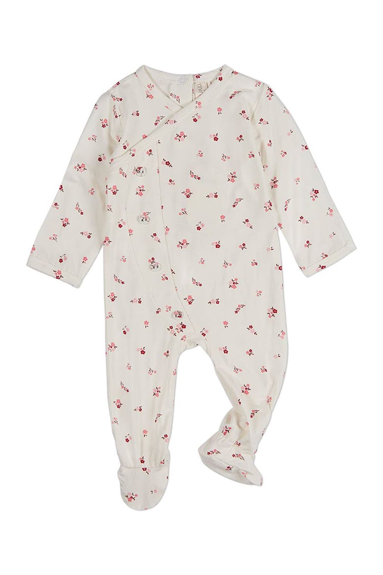 Baby Girls Crossover Neckline Footie, Main, color, Pink Multi