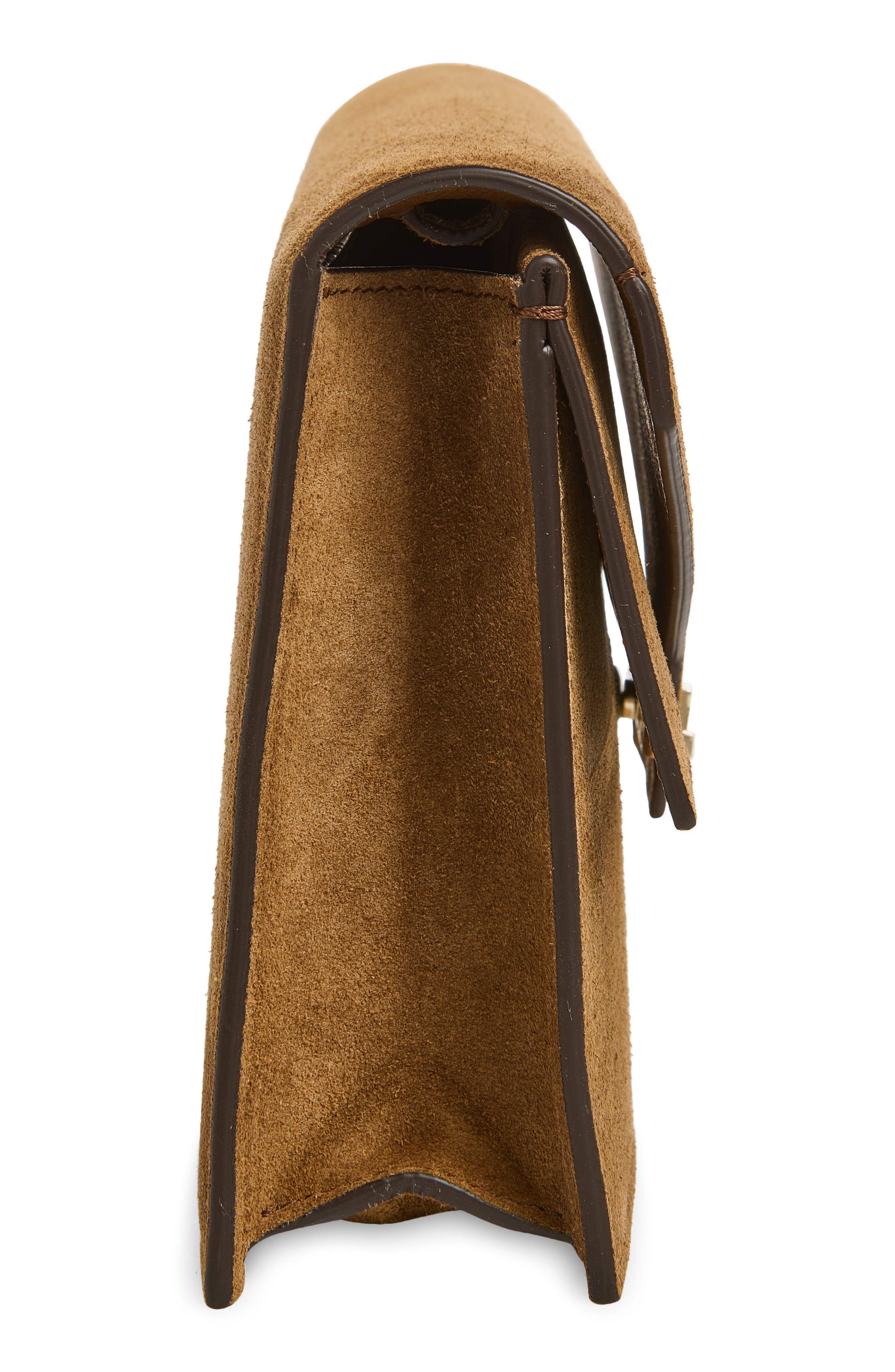 Mini Aube Suede Shoulder Bag, Alternate, color, WHISKY