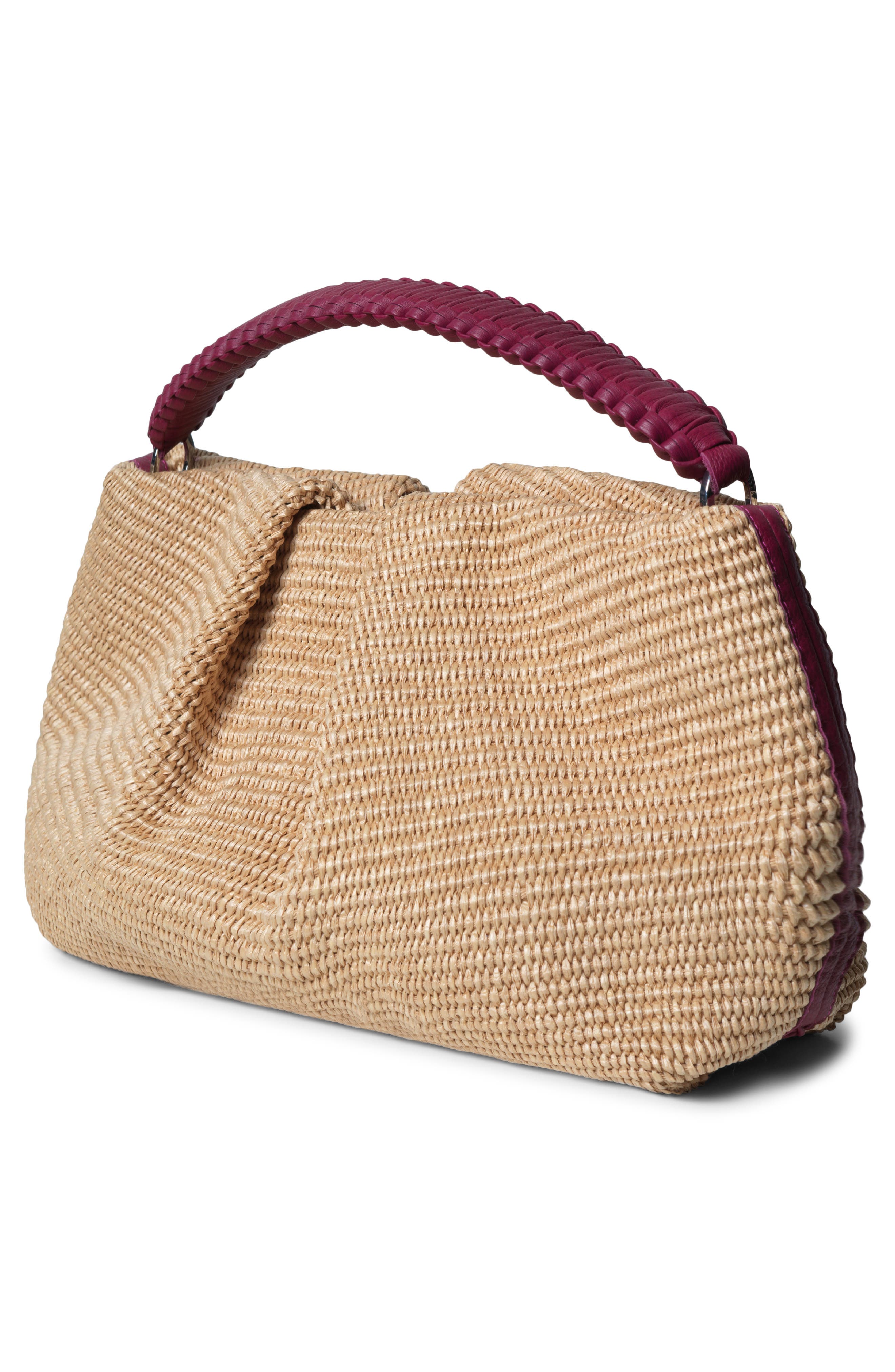 Callista Maxi Pleated Straw Clutch, Alternate, color, 