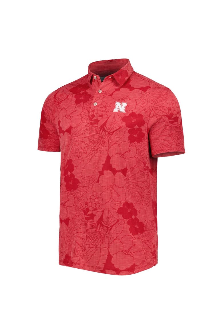 Men's Tommy Bahama Scarlet Nebraska Huskers Miramar Blooms Polo, Alternate, color, Scarlet