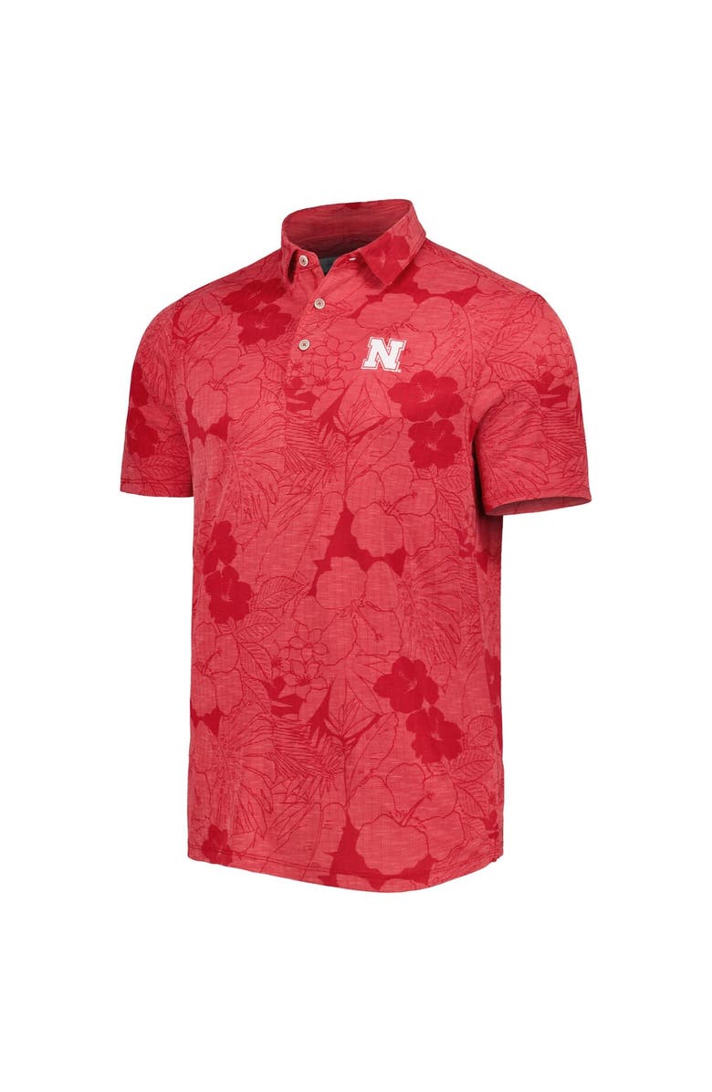 Tommy Bahama Men's Tommy Bahama Scarlet Nebraska Huskers Miramar Blooms Polo, Alternate, color, 