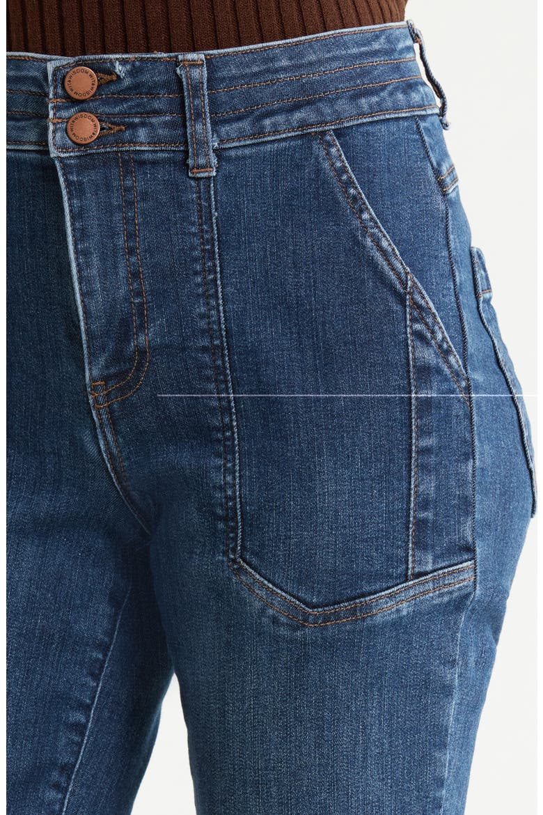 Madison High Waist Utility Pocket Bootcut Jeans, Alternate, color, MID BLUE