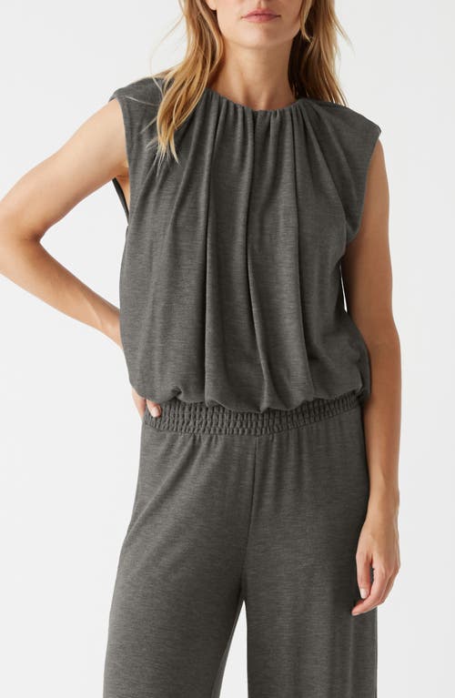 Michael Stars Cindy Bubble Hem Top in Charcoal 