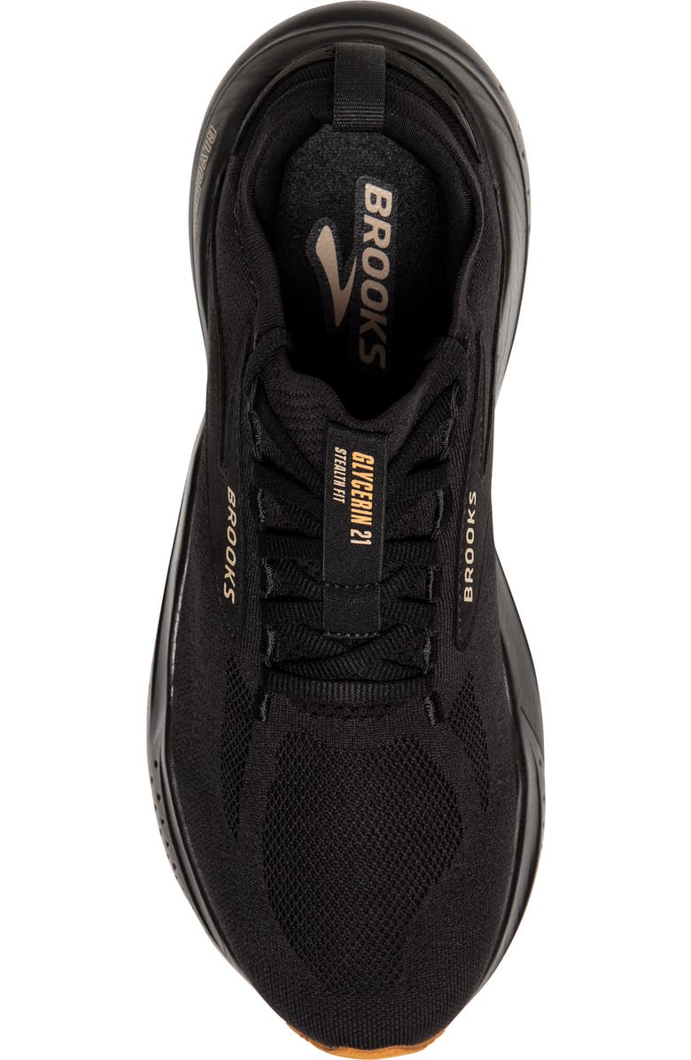 Brooks Glycerin StealthFit 21 Running Shoe, Alternate, color, Black/ Cream/ Biscuit