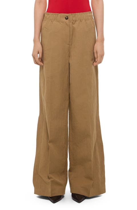Cotton & Linen Wide Leg Trousers