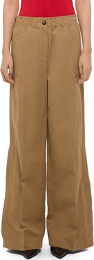 Helmut Lang Cotton & Linen Wide Leg Trousers