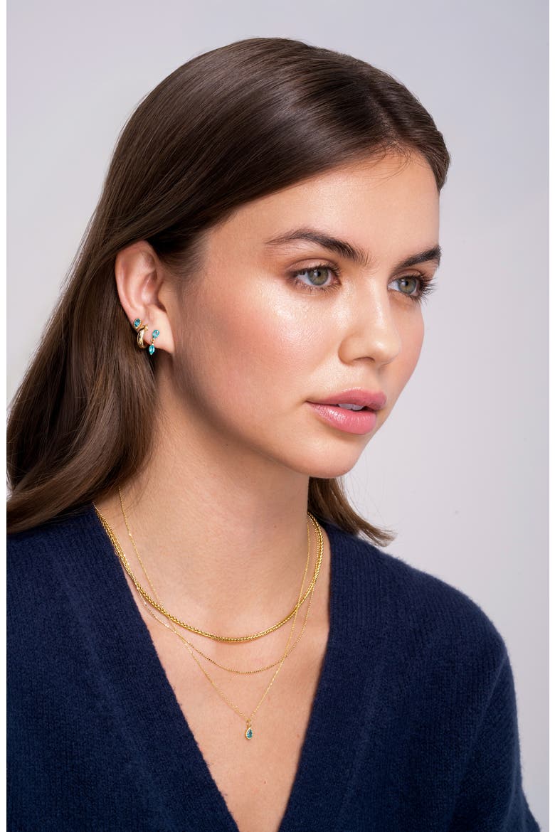 Paraiba Topaz Drop Earrings (Nordstrom Exclusive), Alternate, color, 14K YELLOW GOLD