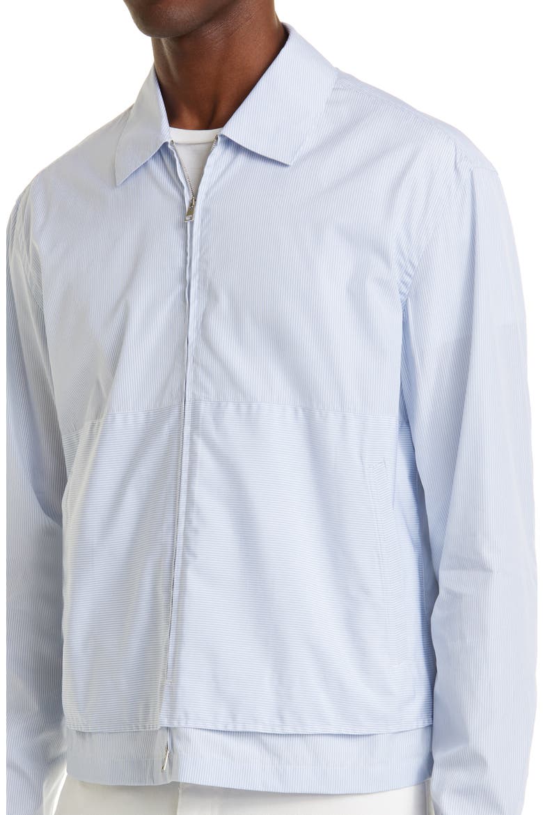 Trofeo Microstripe Comfort Fit Overshirt, Alternate, color, WHITE/ LIGHT BLUE