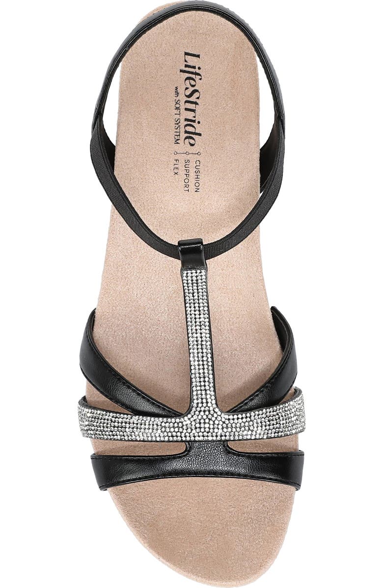 LifeStride Mimosa Slingback Platform Wedge Sandal, Alternate, color, Black