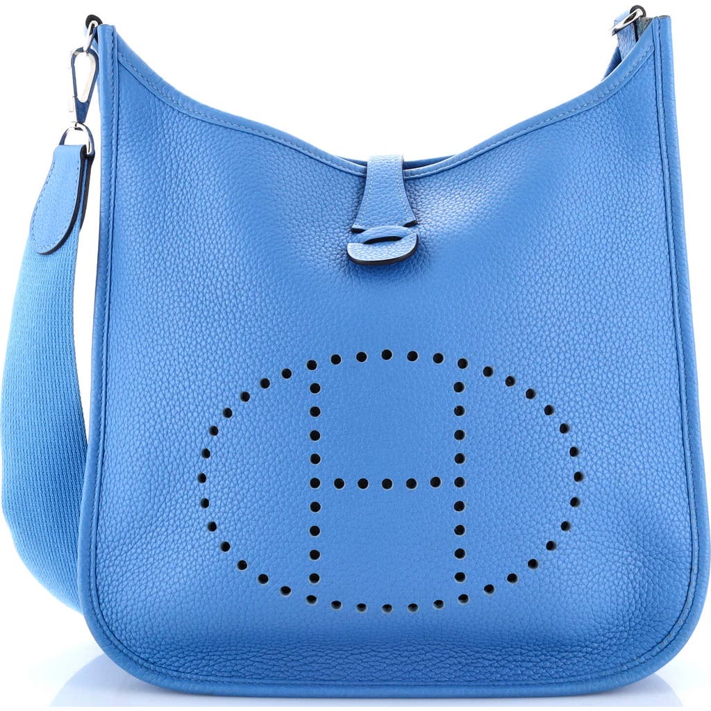 Pre-owned Hermes Hermes Evelyne Bag Gen Iii Clemence Tpm In Blue