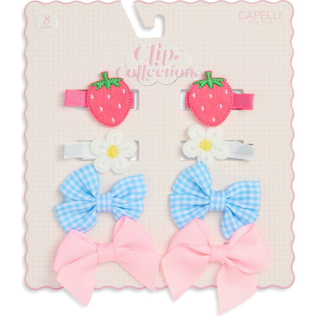 Capelli New York Kids' 8-pack Assorted Bows & Clips Set In Multi