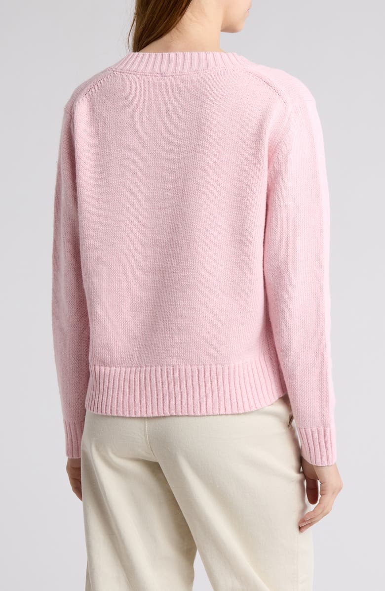 Elodie Crewneck Button Front Cardigan, Alternate, color, Baby Pink