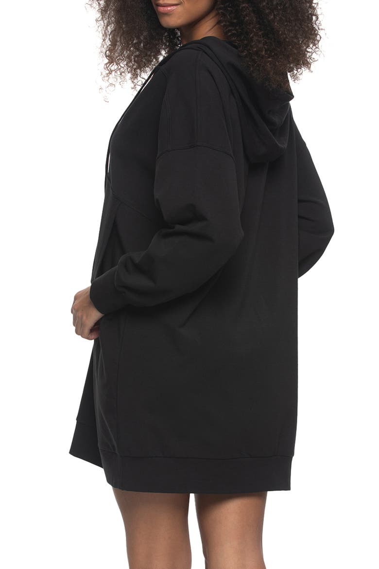 Kimora Long Sleeve Sweatshirt Lounge Dress, Alternate, color, BLACK