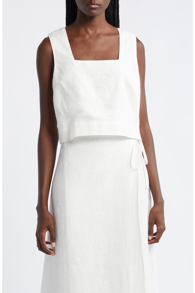 Akira Linen Crop Tank, Main, color, WHITE