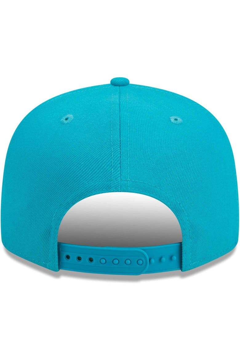Men's New Era Aqua Miami Dolphins Main Script 9FIFTY Snapback Hat, Alternate, color, Aqua