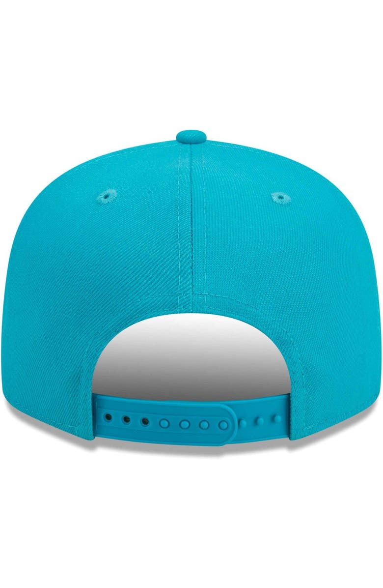 New Era Men's New Era Aqua Miami Dolphins Main Script 9FIFTY Snapback Hat, Alternate, color, Aqua
