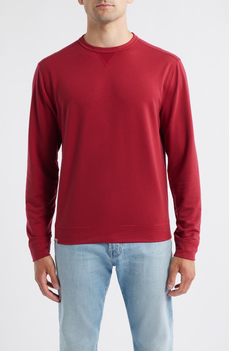 johnnie-O Willard Crewneck Sweatshirt, Main, color, Malibu Red