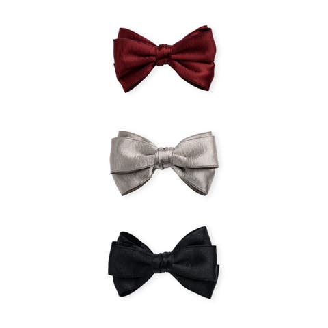 Classic Satin Bow Hair Clip Set