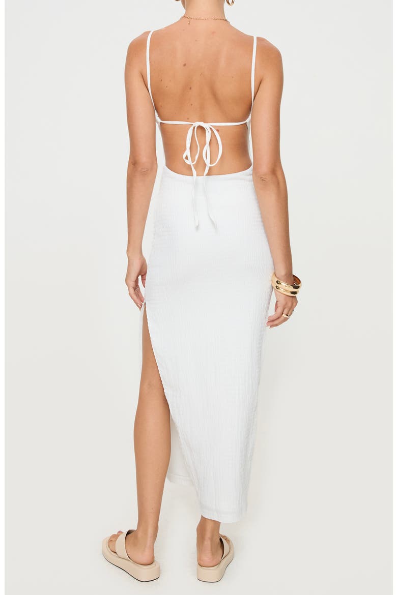Elestria Textured Open Back Maxi Dress, Alternate, color, WHITE