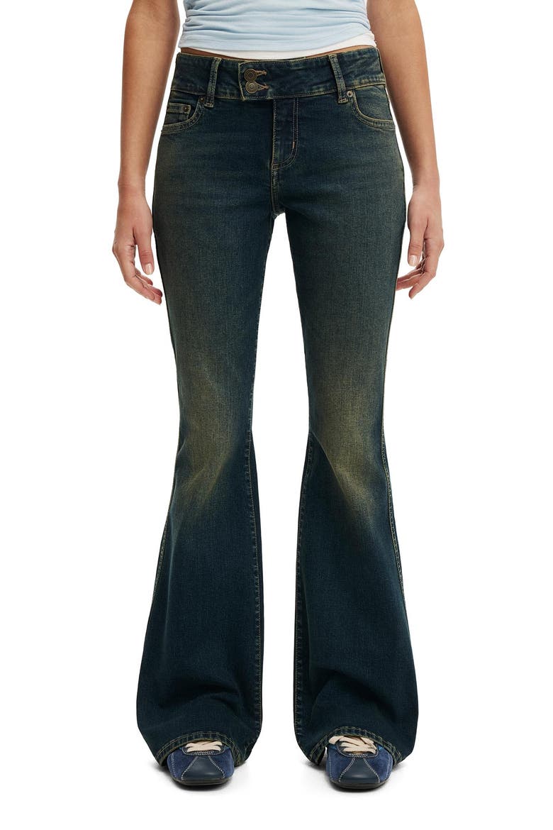 Women's Mid Rise Bootcut Jean, Main, color, Dusky Blue Pocket