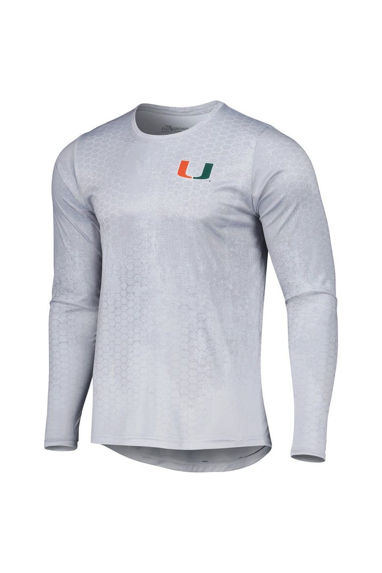 Men's Gray Miami Hurricanes Hydro Camo Long Sleeve T-Shirt, Alternate, color, Gray
