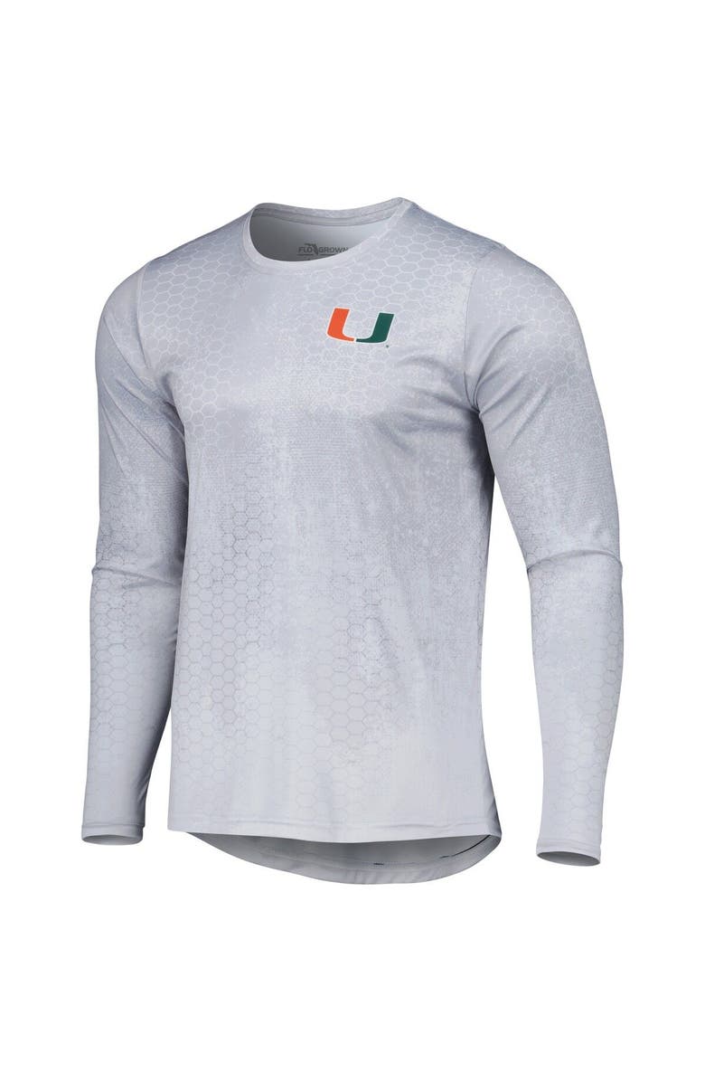 FLOGROWN Men's Gray Miami Hurricanes Hydro Camo Long Sleeve T-Shirt, Alternate, color, 