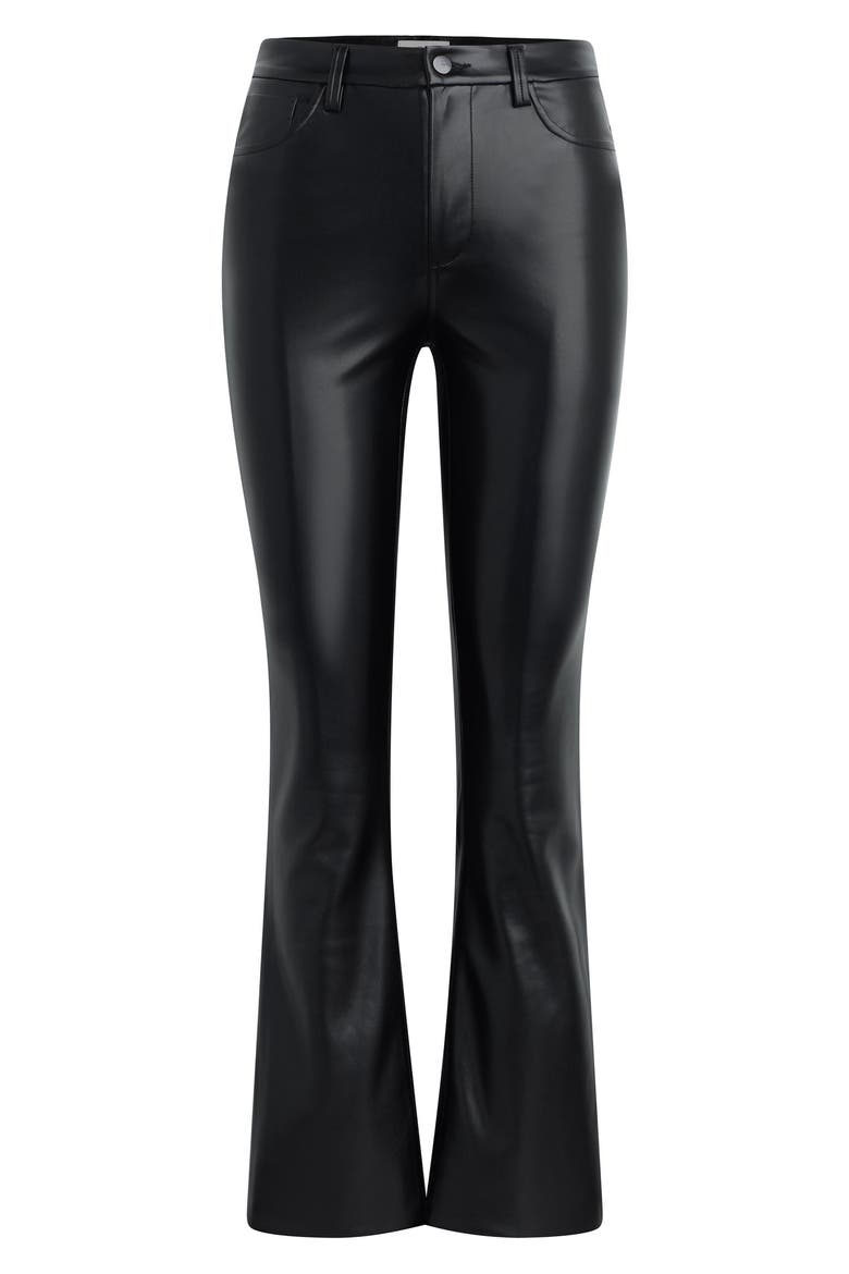 The Faux Leather Hi Honey Bootcut Pants, Alternate, color, BLACK