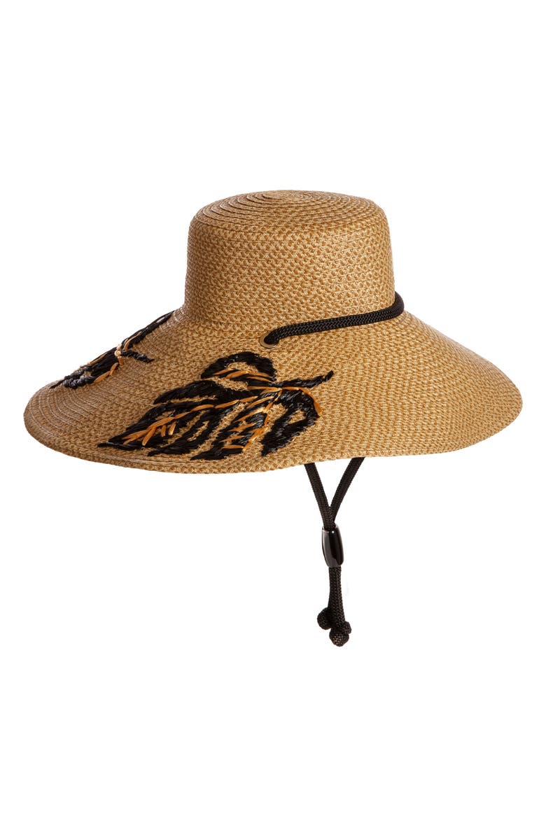 Eric Javits Tahiti Palm Tree Wide Brim Hat, Main, color,