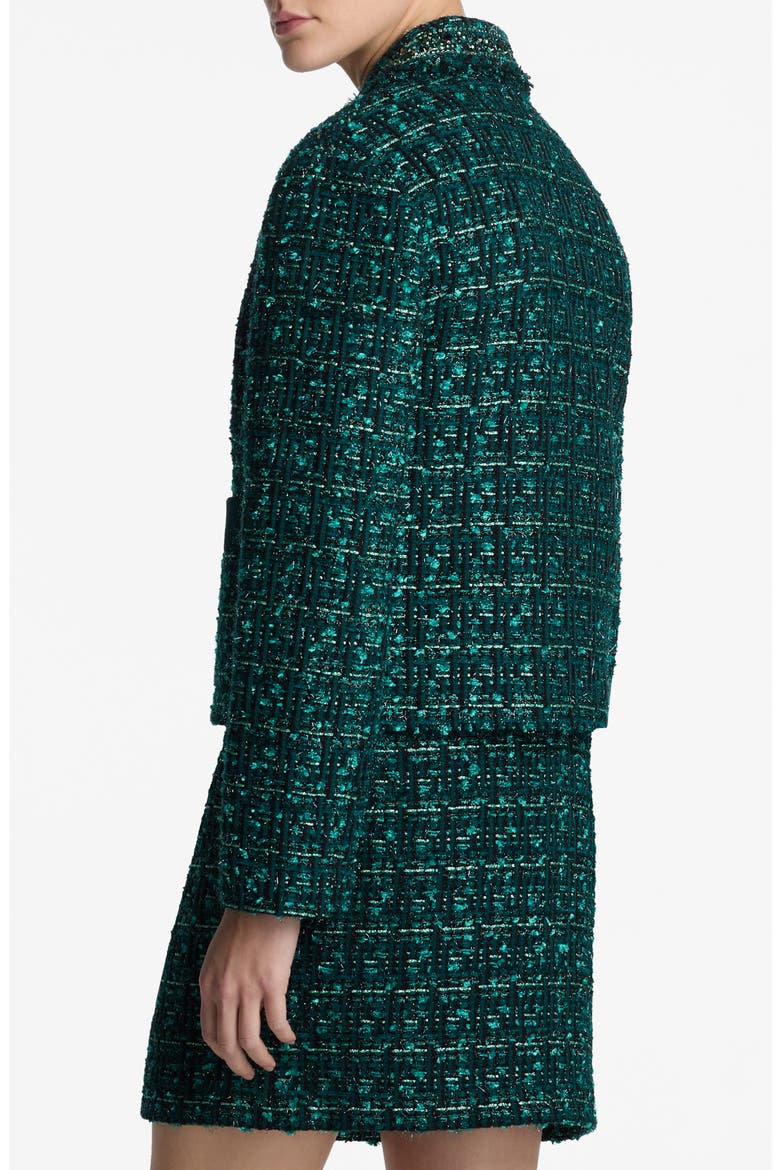 Metallic Tweed & Twill Jacket, Alternate, color, SPRUCE MULTI
