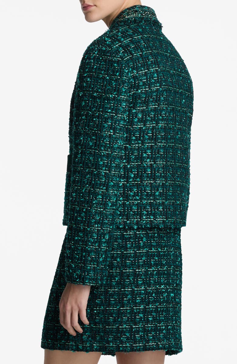 St. John Evening Metallic Tweed & Twill Jacket, Alternate, color, 