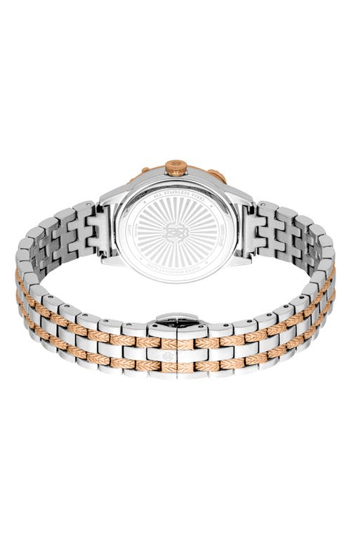Roberto Cavalli Two-tone Crystal Bracelet Watch, 30mm In Two Tone Silver And Rose Gold