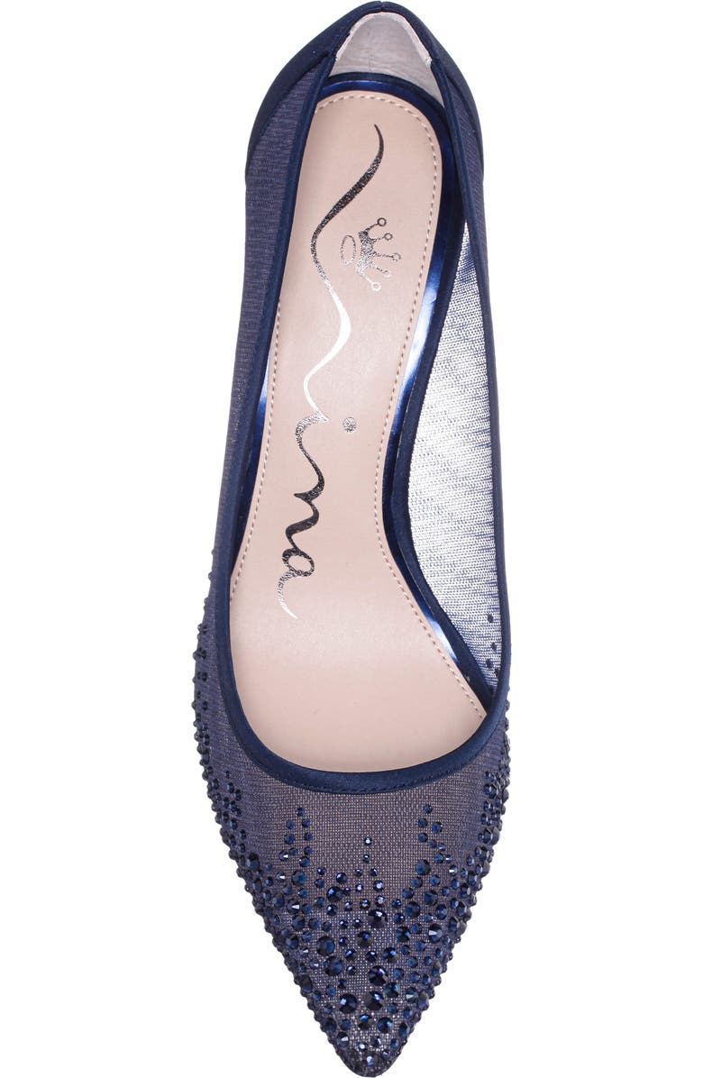 Nina Nalia Pointed Toe Pump, Alternate, color, Navy