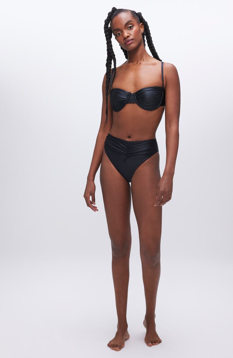Good American Good Waist Ruched Bikini Bottoms, Alternate, color,