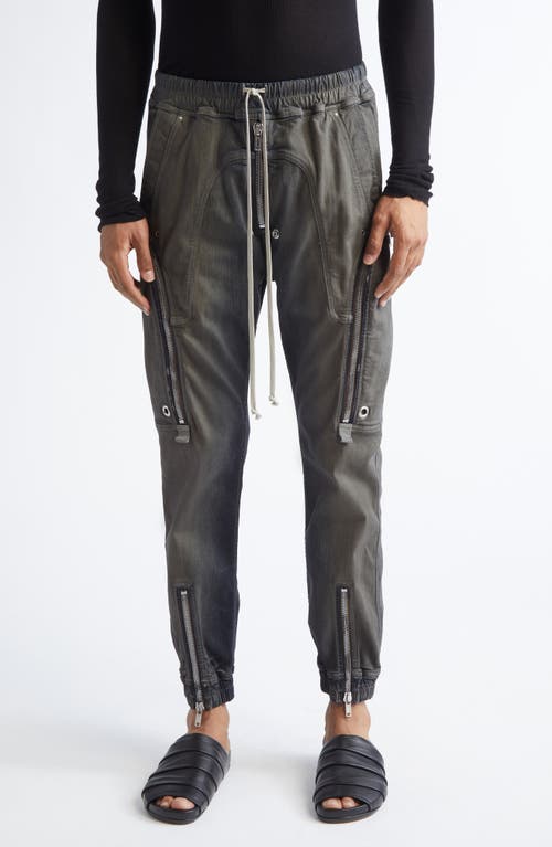 Rick Owens Bauhaus Denim Cargo Joggers in Dark Dust Degrade  product