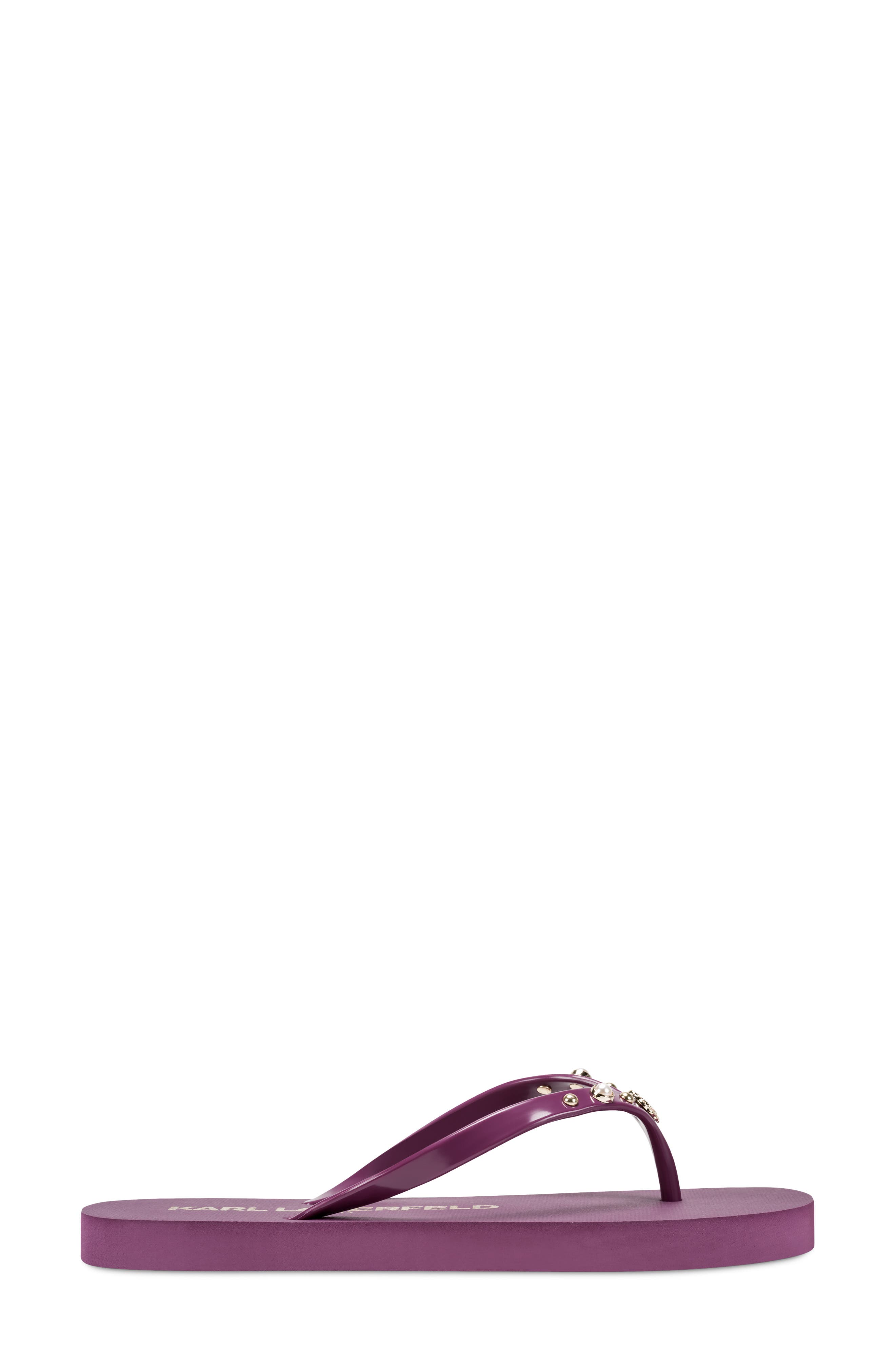 Zimia Button Flip Flop, Alternate, color, PURPLE POTION